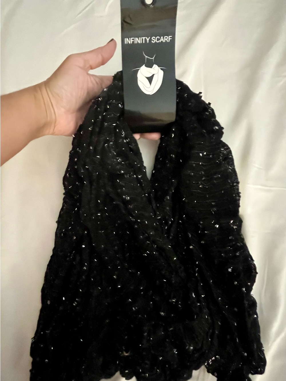 Black Sparkle Women’s Infinity Scarf